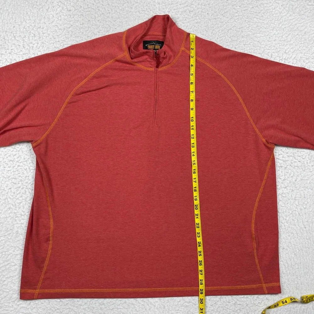 Orvis Pullover Mens XXL Red Trout Bum Quarter Zip Stretch Outdoor Gorpcore